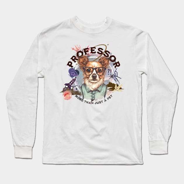 Professor dog - part-time pet logo Long Sleeve T-Shirt by Art_dorabox